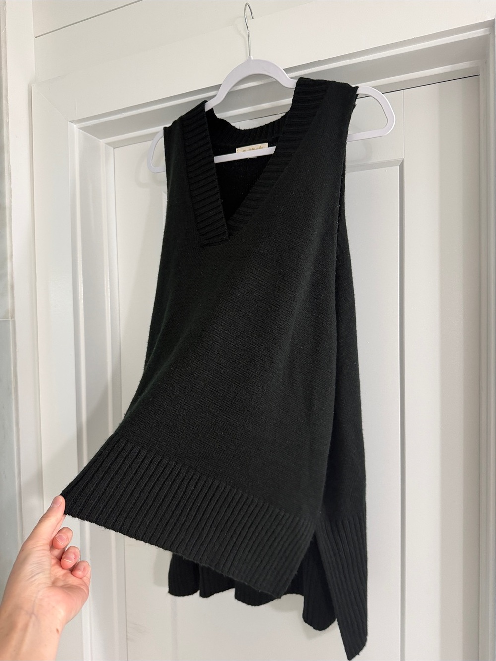 The foxy kind Black V-Neck Knit Sweater Vest